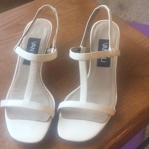 VANELI white patent leather sandals size 5!